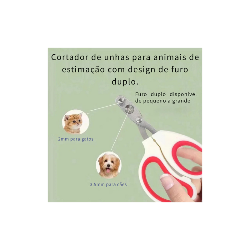 Cortador de Unhas Profissional para Gatos e Cães Pequenos – Aço Inoxidável e Precisão Segura