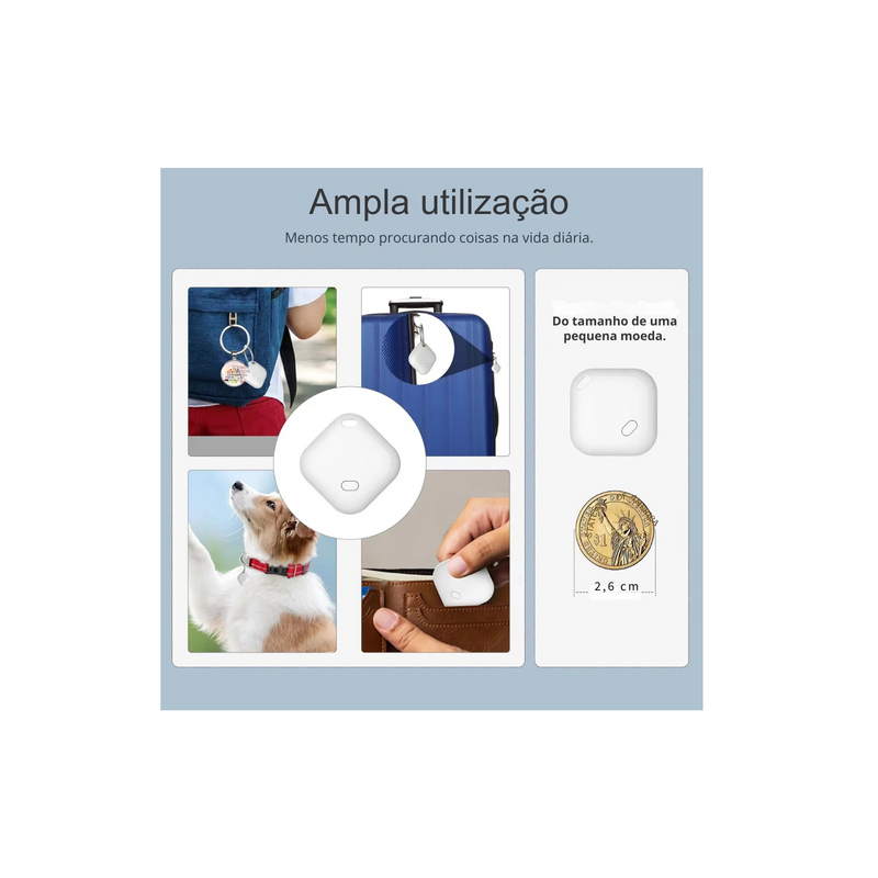 Mini Rastreador Bluetooth – Localizador Inteligente para Chaves, Pets, Crianças e Objetos