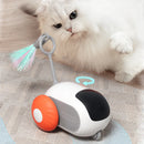 Carro Elétrico Inteligente para Gatos – Brinquedo com Penas e Controle de Longo Alcance